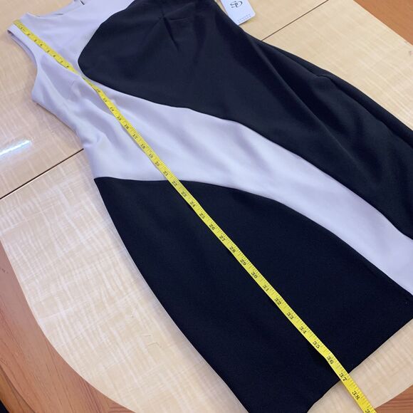 Sandra Darren Dress Sheath Small 4 6 party wedding Cocktail Zipper color-block - Picture 10 of 12